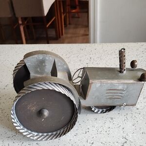 Galvanized Metal Tractor Decor